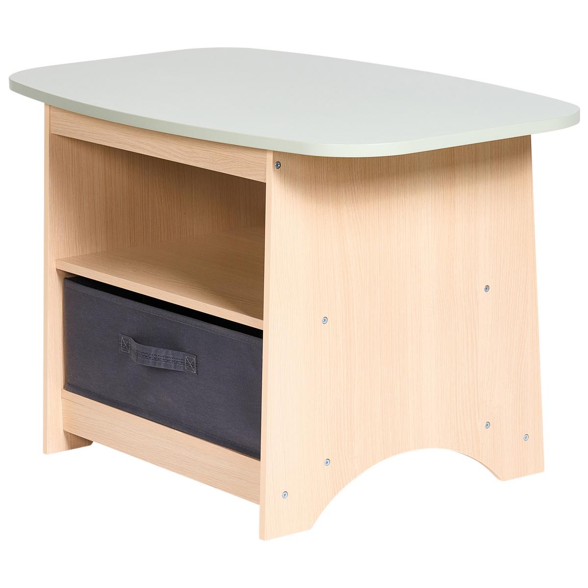 KINDERTISCH mit Stühlen Hellbraun/Grün Lucas - Hellbraun, Holzwerkstoff (80/50/48cm) - Beliani