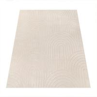 KURZFLORTEPPICH, mit Struktur, aus Polyester, Florhöhe 12 mm, Creme, 80 x 150 cm - Beige, Textil (150/80cm) - KADIMA DESIGN