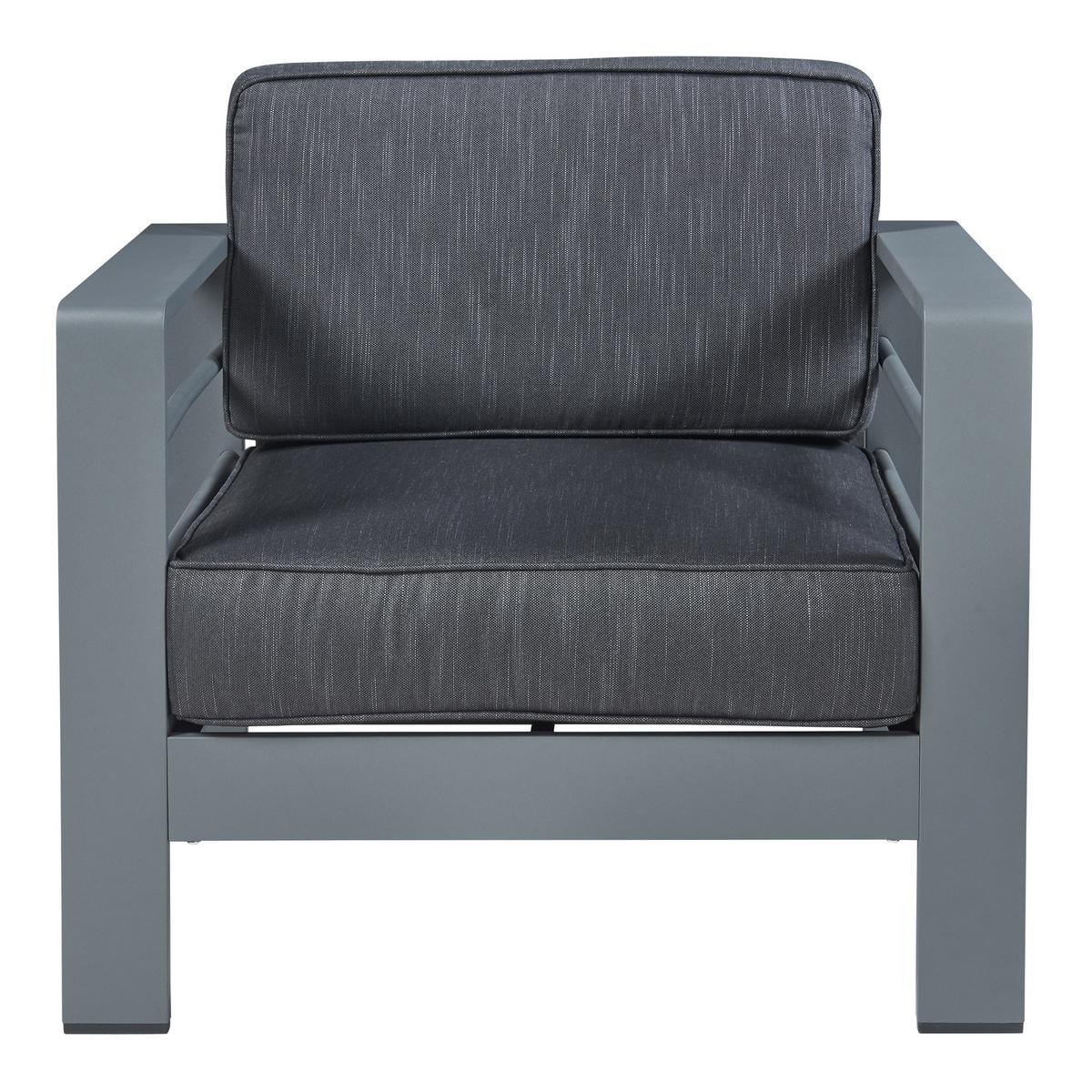OUTDOOR-SESSEL Avise - Dunkelgrau/Anthrazit, Textil/Metall (81/62/70cm) - casa.pro