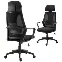 BÜROSTUHL Polyester Schaumstoff Schwarz - Schwarz, Kunststoff (55/126/64cm) - Vinsetto