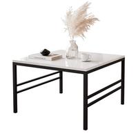 COUCHTISCH FORMA 60/60 cm Quadrat, Schwarz / Weiß Hochglanz - Weiß Hochglanz/Schwarz, Metall (60/60/40cm) - Idohome