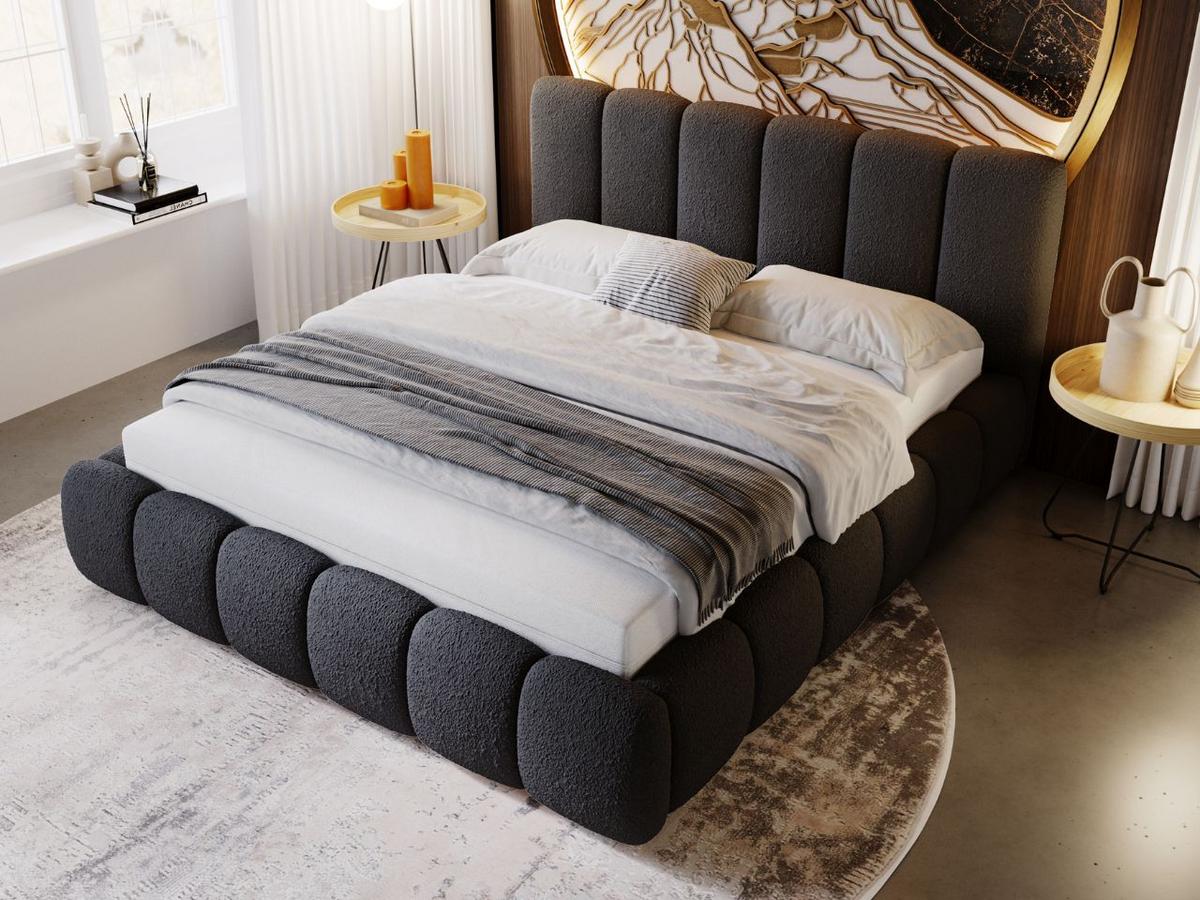POLSTERBETT Cloud 120x200 Bouclé-Stoff Schwarz - Schwarz, Textil (120/200cm) - Graingold