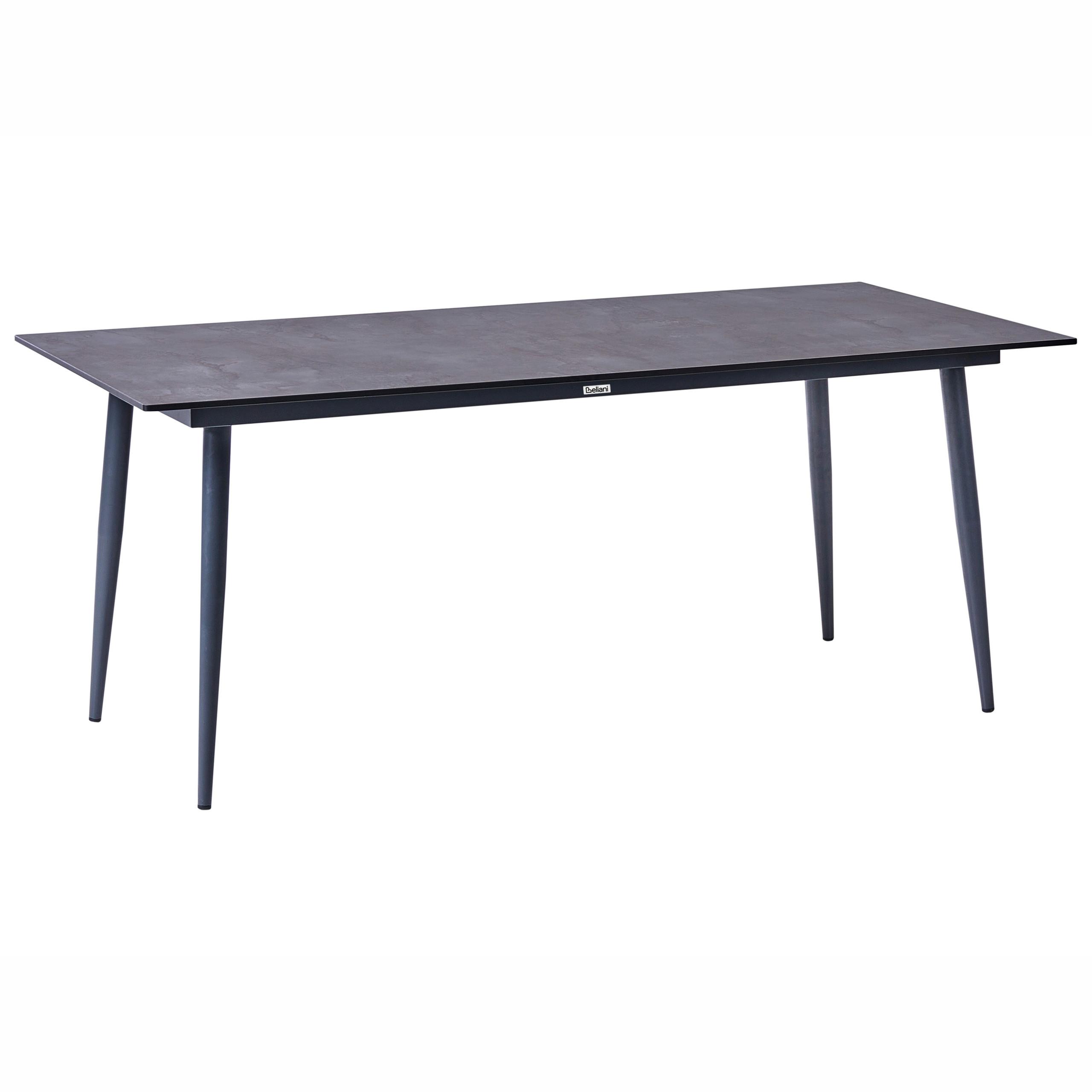 GARTENTISCH 180/90 cm Steinoptik Grau Tolentino - Dunkelgrau, Kunststoff (180/90/75cm) - Beliani