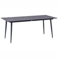 GARTENTISCH 180/90 cm Steinoptik Grau Tolentino - Dunkelgrau, Kunststoff (180/90/75cm) - Beliani