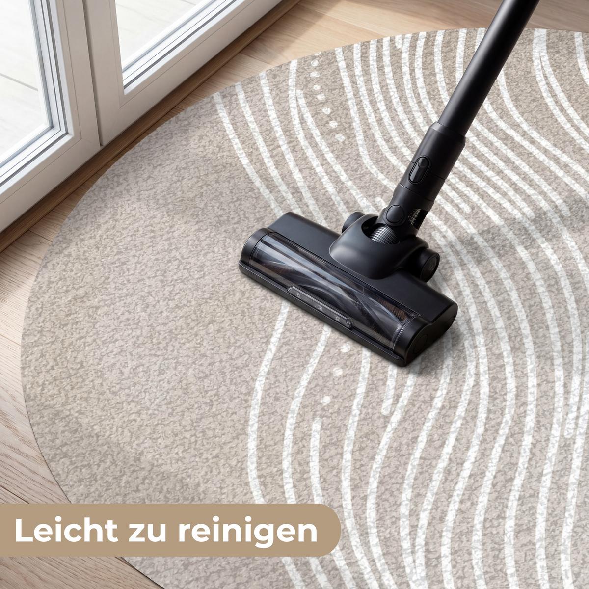 FUSSMATTE Wellenlinien - Fließend - Sandfarben Fußabtreter 120x120 cm - Beige, Kunststoff (120/0.4cm) - MuchoWow