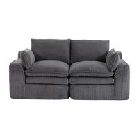 2-SITZER SOFA cordstoff mit seitentaschen & federkern - Dunkelgrau, Textil (191/85/94cm) - Urban Meuble