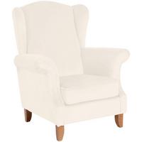OHRENSESSEL Katria Bezug Samtvelours Buche natur / creme - Weiß, Kunststoff (88/108/84cm) - 58aufmkessel