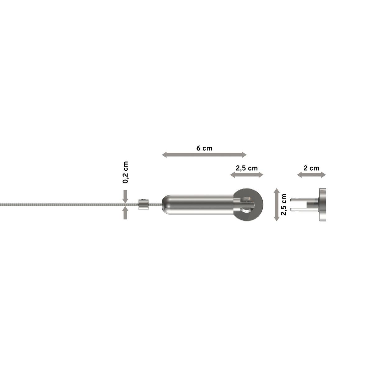 SEILSPANNGARNITUR / SEILSPANNER SET Davis 500 cm Seil, Vernickelt - Silberfarben, Metall (2.5/2.5/5cm) - INTERDECO
