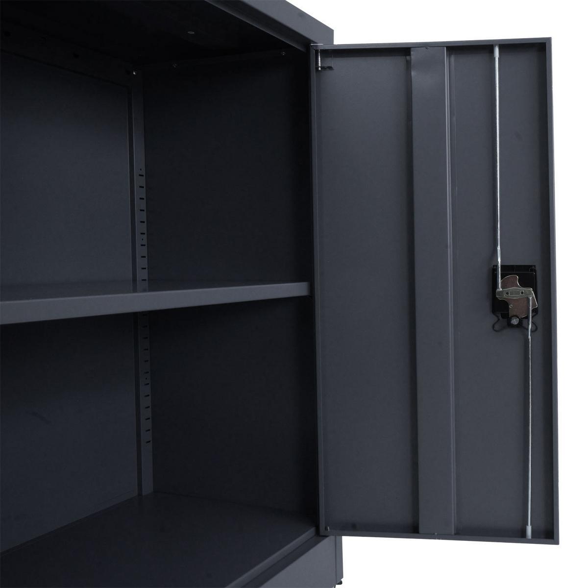 AKTENSCHRANK Dunkelgrau - Dunkelgrau, Metall (80/98/40cm) - MCW