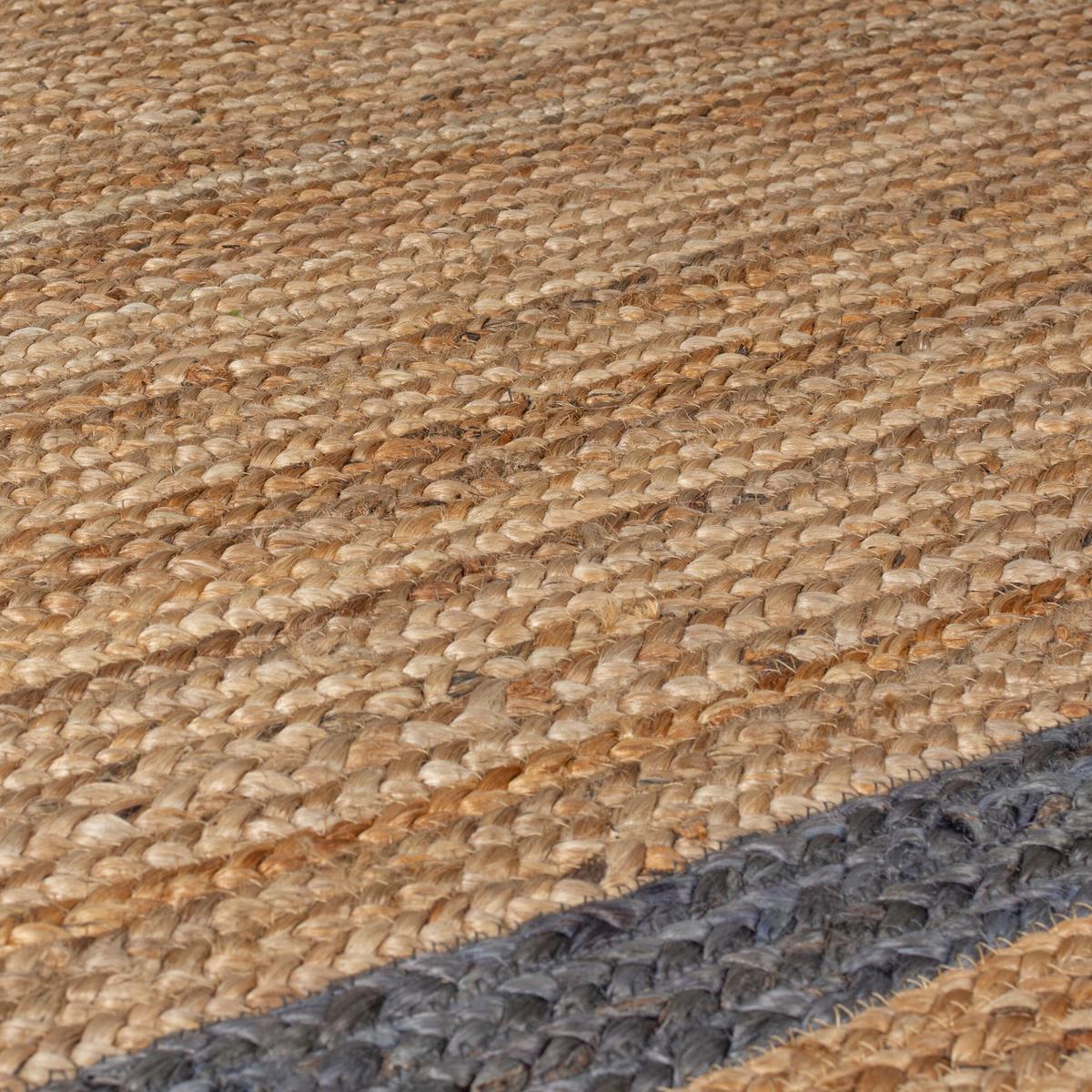JUTETEPPICH handgewebt PLYM, geometrisch, Braun-Grau, 120 x 170 cm - Braun, Naturmaterialien (120/170cm) - KADIMA DESIGN