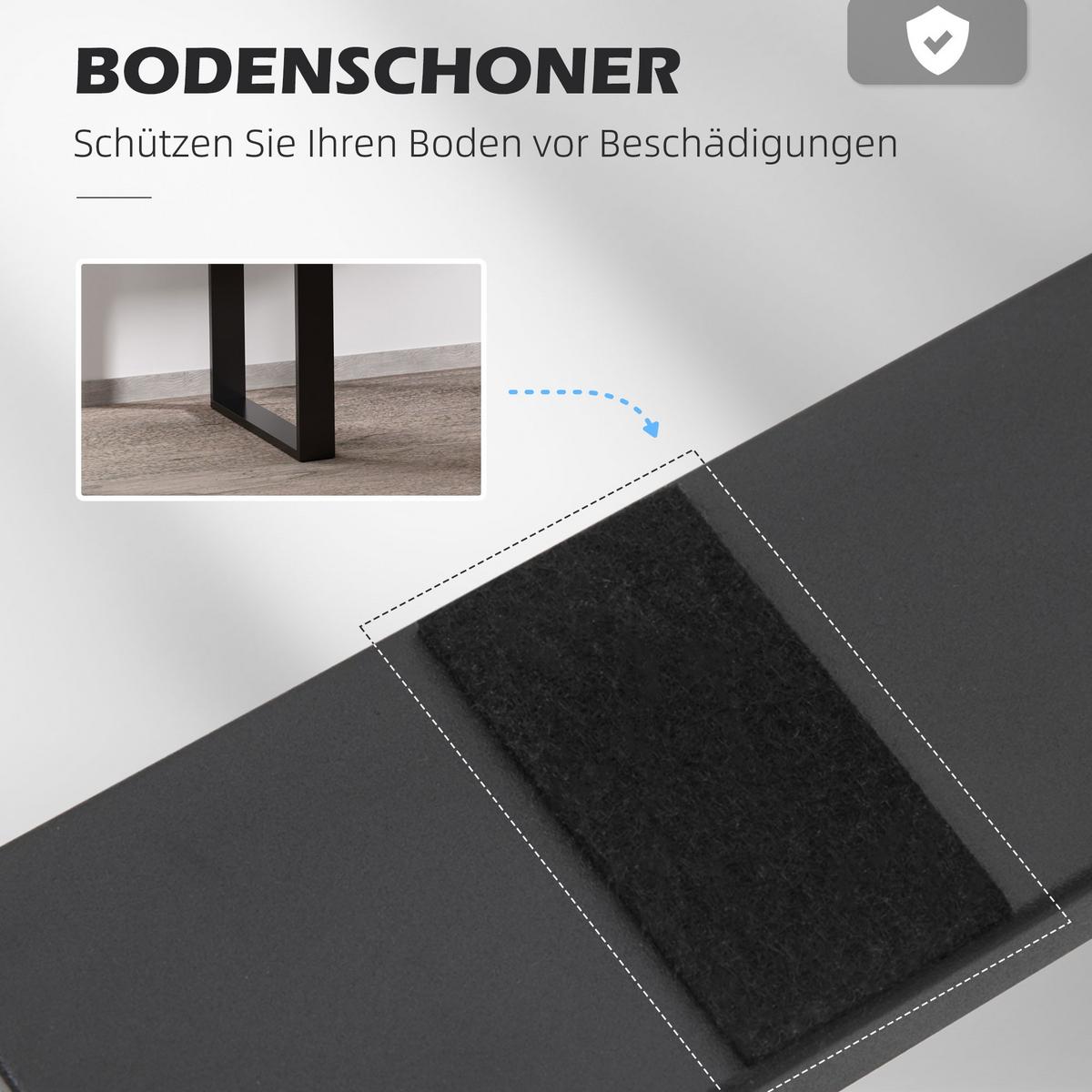 TISCHBEINE, 2er-Set Tischkufen, Möbelfüße aus Vierkantprofilen, 60 x 72 cm Stahl - Schwarz, Metall (8/72/60cm) - HOMCOM