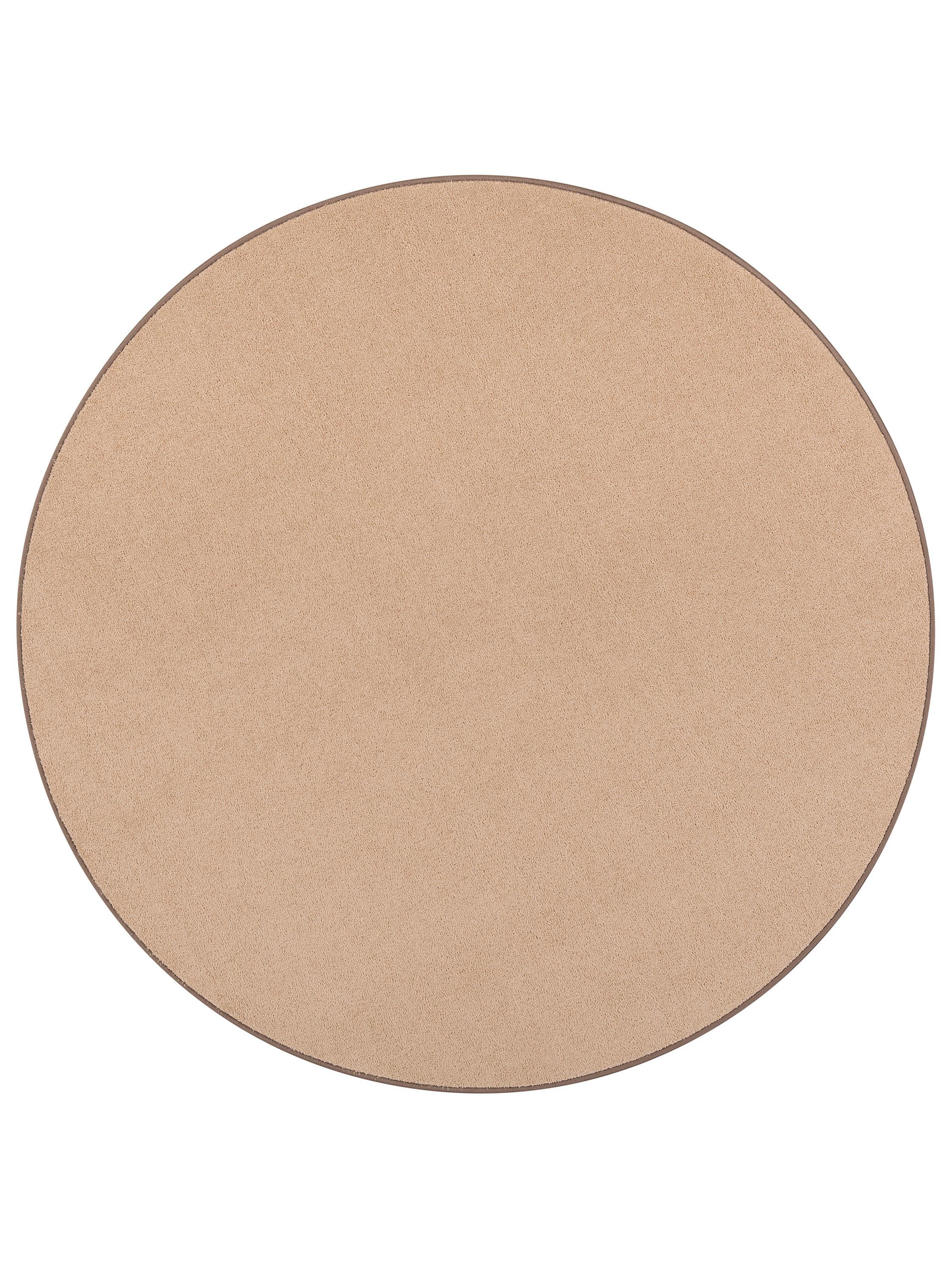 TREND VELOURS TEPPICH JOY RUND - Cognac, Textil (100/100cm) - Snapstyle