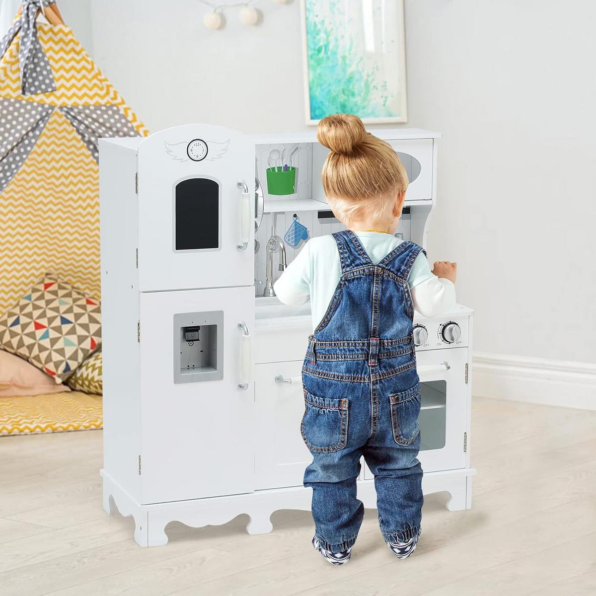 KINDERKÜCHE Weiß - Weiß, Holz (79/89/30cm) - COSTWAY