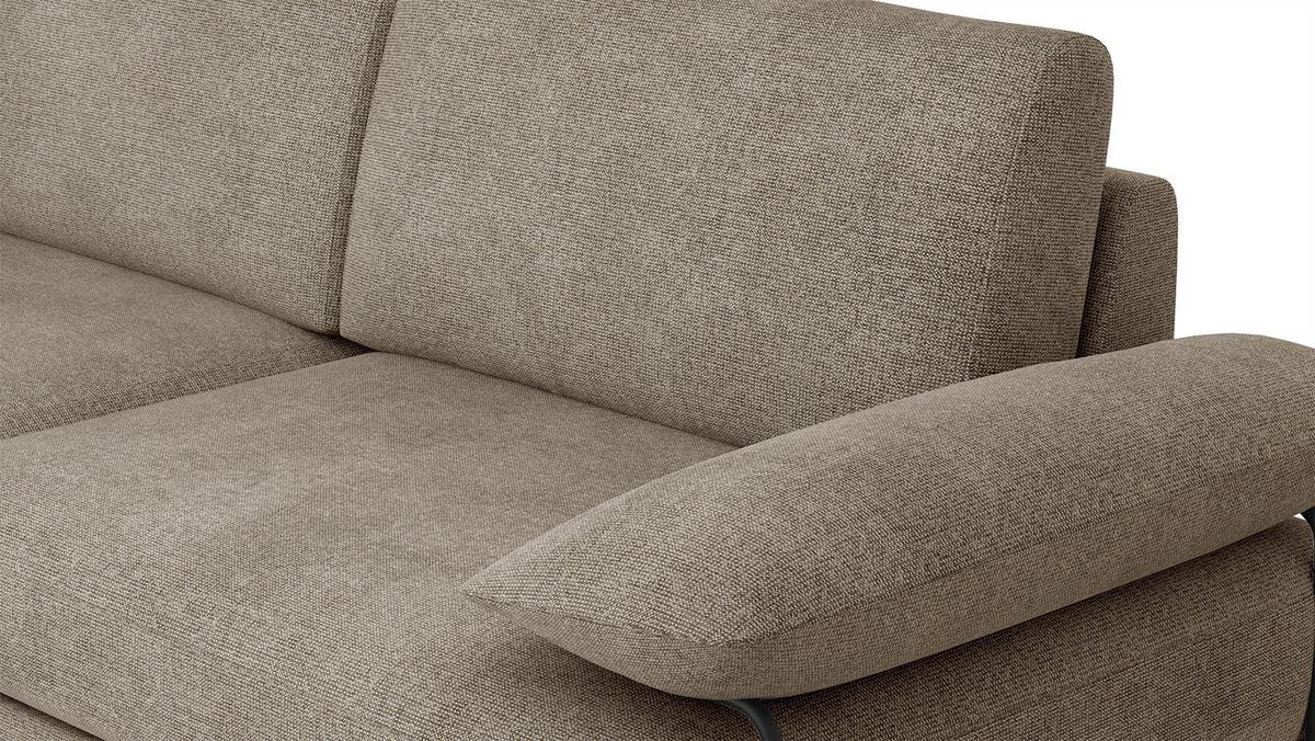 SOFA LORI 3-Sitzer, taupe - Taupe/Schwarz, Holzwerkstoff/Textil (245/87/96cm) - Wozimo