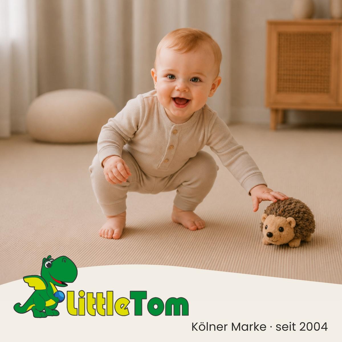 SPIELMATTE ab Null - 90/90/1 cm Puzzlematte Beige - Beige, Kunststoff (30/30cm) - Littletom