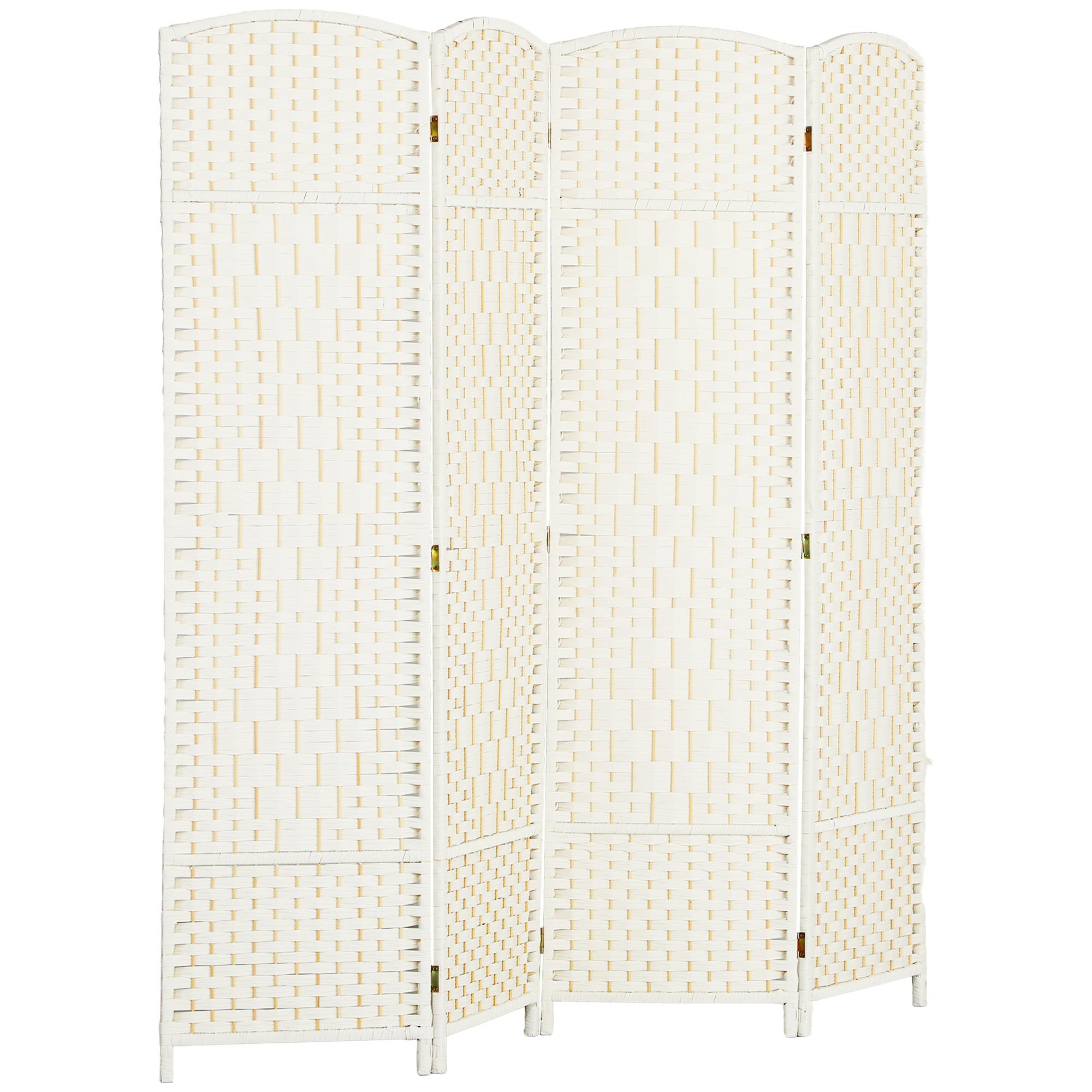 PARAVENT faltbar Weiß 180/180 cm - Weiß, Holz (1.7/180cm) - HOMCOM