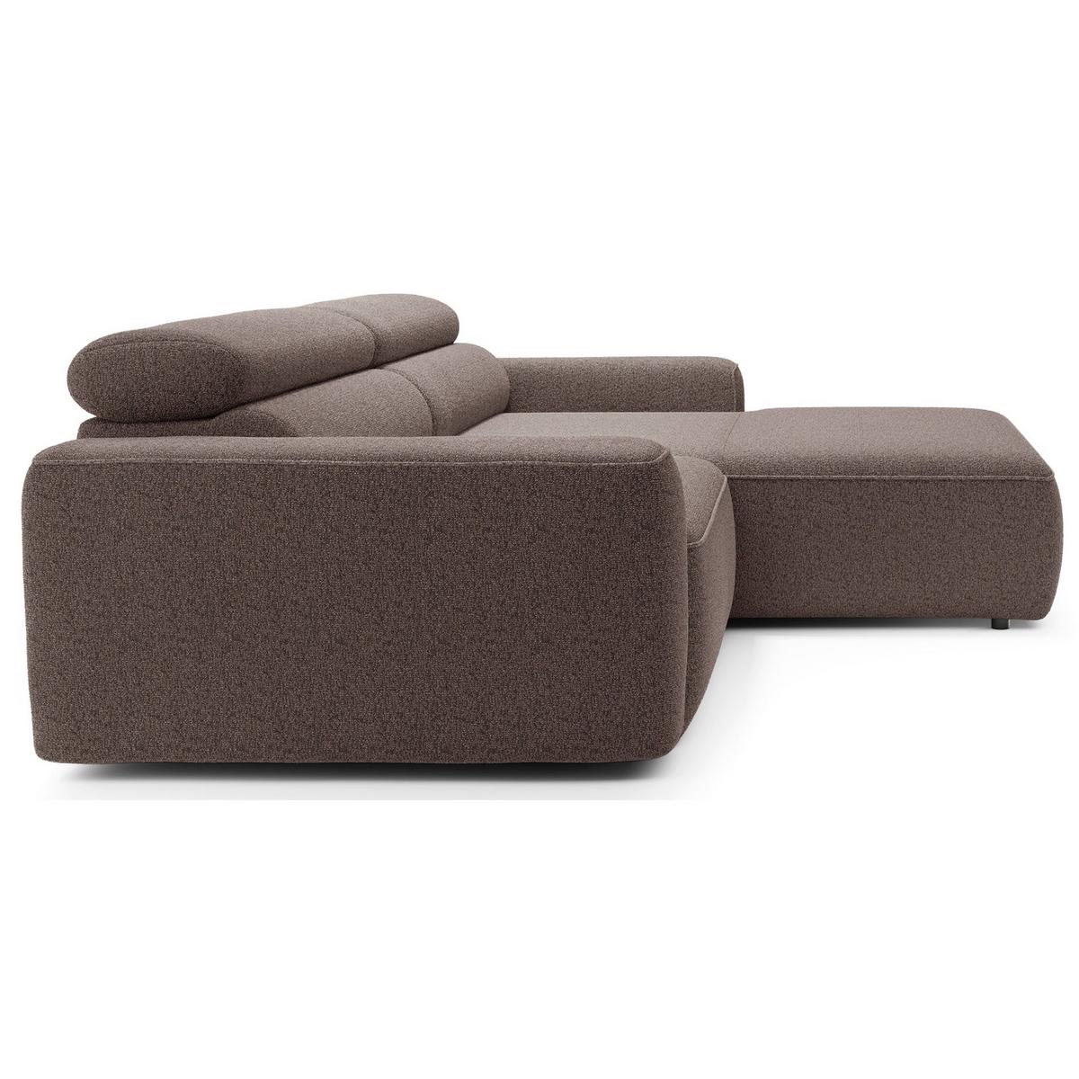 ECKSOFA Fando mit Schlaffunktion, L-Form, 4-Sitzer 252 cm, rechts Flechtstoff Hellbraun - Hellbraun/Schwarz, Kunststoff/Textil (182/252cm) - Selsey