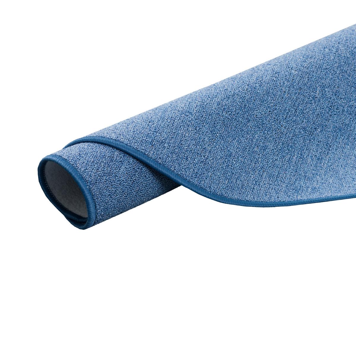 FEINSCHLINGEN VELOUR TEPPICH STRONG RUND - Blau, Textil (200/200cm) - Snapstyle