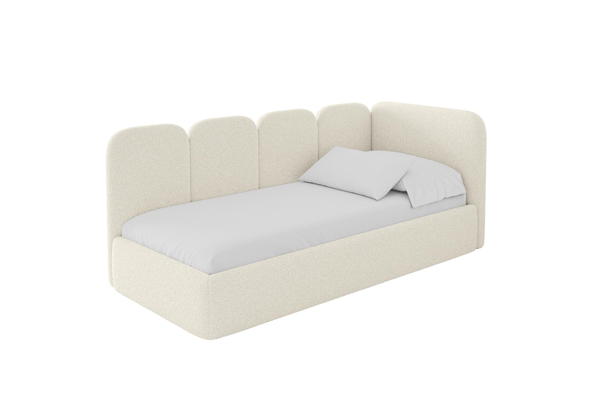 EINZELLBETT Jugendbett mit Bettkasten und Matratze H3/H4, Links - VELY 100x200 Beige - Champagner, Holzwerkstoff/Textil (100/200cm) - ALTDECOR