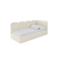 EINZELLBETT Jugendbett mit Bettkasten und Matratze H3/H4, Links - VELY 80x200 Beige - Champagner, Holzwerkstoff/Textil (80/200cm) - ALTDECOR