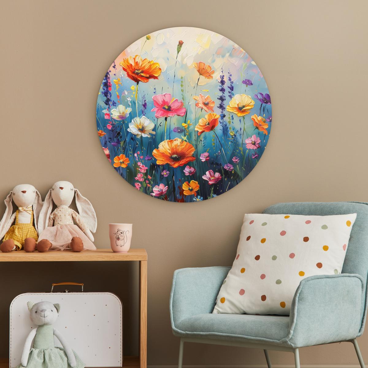 WANDBILD Blumen - Natur - Aquarell - Kunst Wanddeko Schlafzimmer 60x60 cm - Multicolor, Kunststoff (60/60cm) - MuchoWow