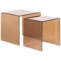 BEISTELLTISCH Braun Kendall - Braun, Glas (42/42/39cm) - Beliani