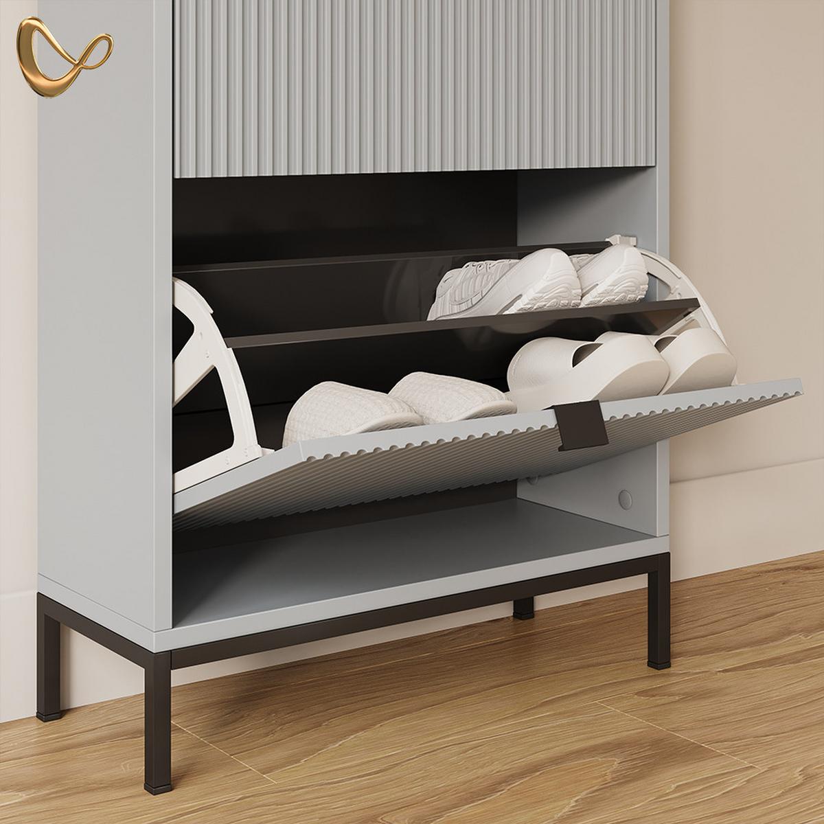 GARDEROBE Aterno Grau Set, 2 Teile - Grau, Holzwerkstoff (60/92/24cm) - Livinity®