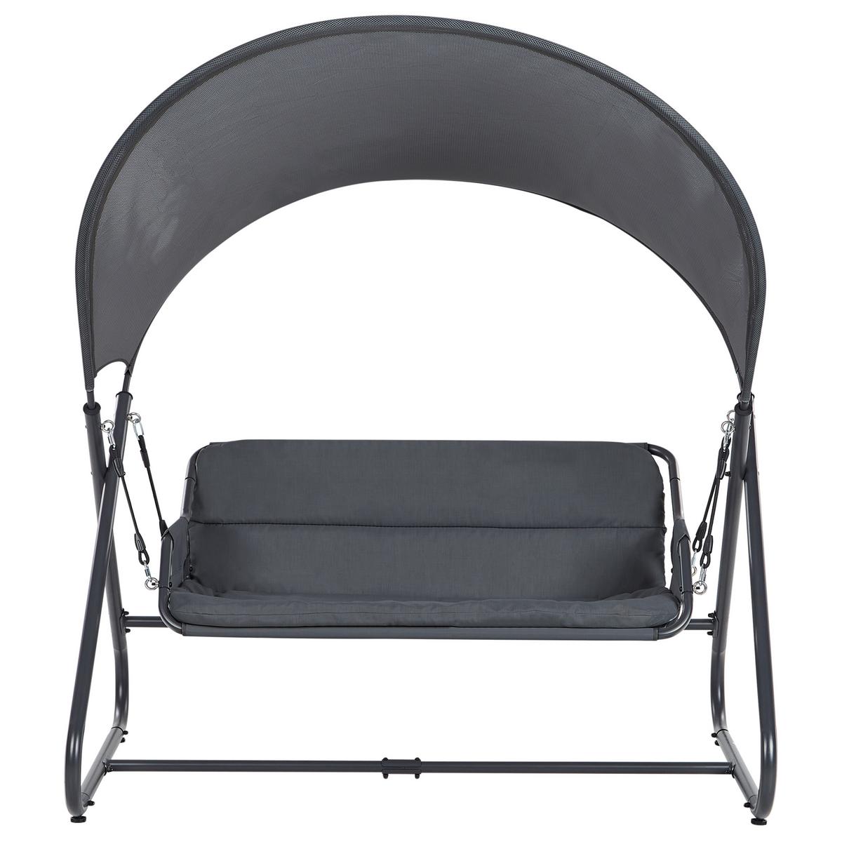 HOLLYWOODSCHAUKEL Grau Solagna - Grau, Metall (168/187/113cm) - Beliani
