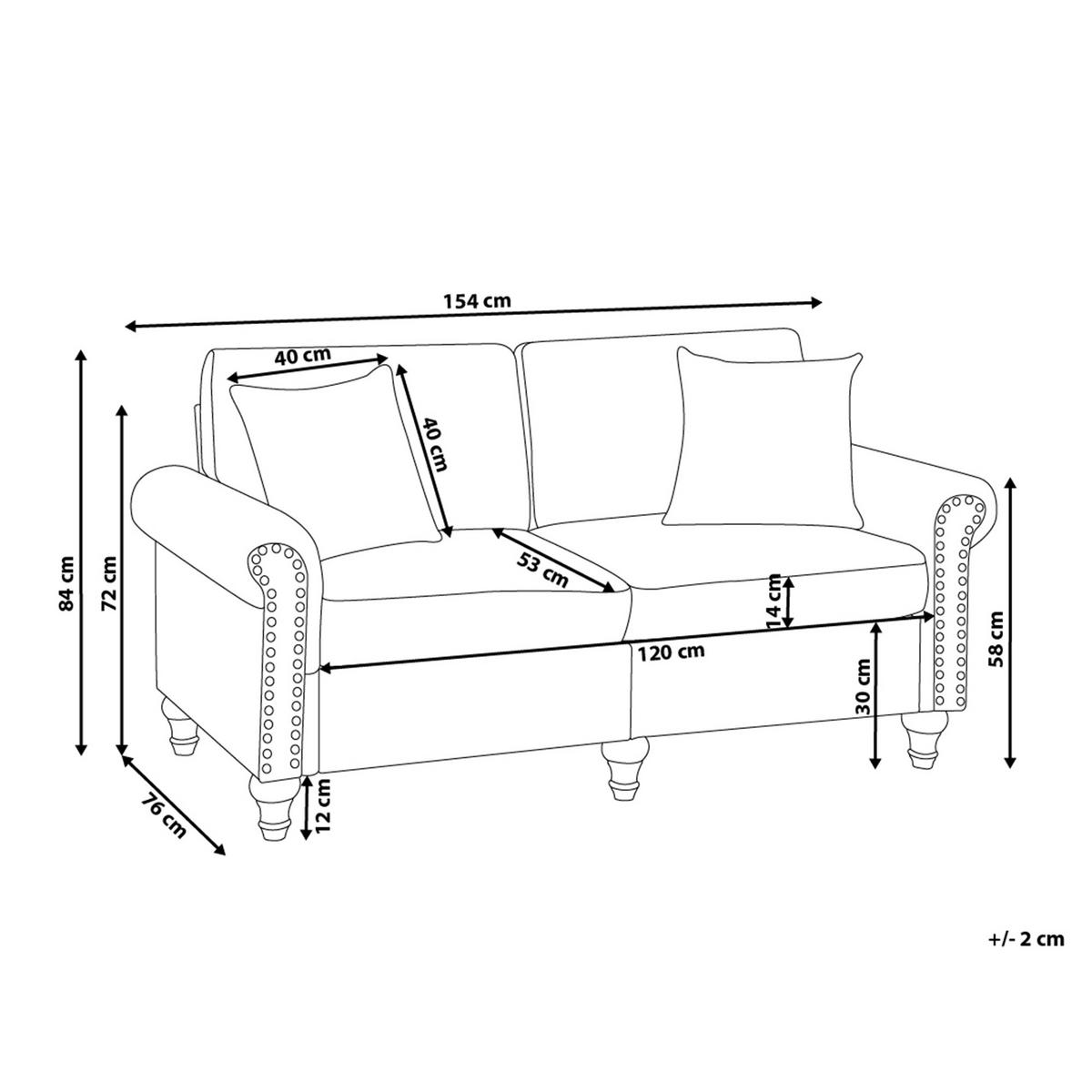 2-SITZER-SOFA hellbeige Ginnerup - Beige/Dunkelbraun, Textil (154/84/76cm) - Beliani