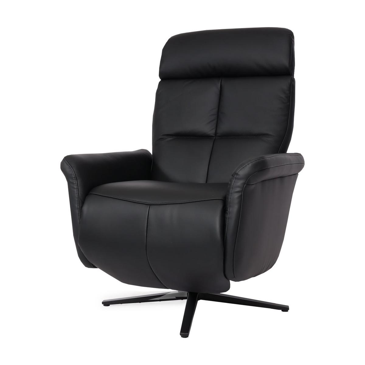RELAXSESSEL Schwarz - Schwarz, Leder (76/110/153cm) - MCW
