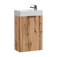 HANDWASCHBECKEN-MÖBEL 40cm Adriel Holz in Eichenoptik - Braun, Holzwerkstoff (40/66/22cm) - Petits-meubles