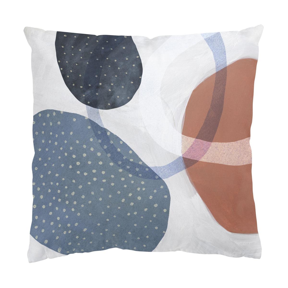 DEKOKISSEN 2er-Set Orbit mit Punkten Set I 40/40 cm - Blau, Textil (40/40cm) - Bilderwelten