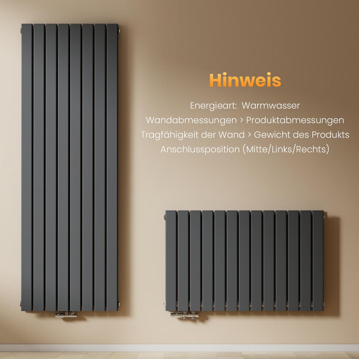 HEIZKÖRPER Flachheizkörper Anthrazit 63/62/6,6 cm - Anthrazit, Metall (62/63/6.3cm) - EMKE