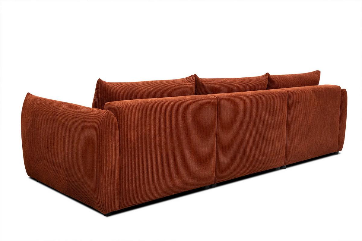 ECKSOFA TAUER 5-Sitzer, orange - Schwarz/Orange, Holzwerkstoff/Kunststoff (173/294cm) - Wozimo