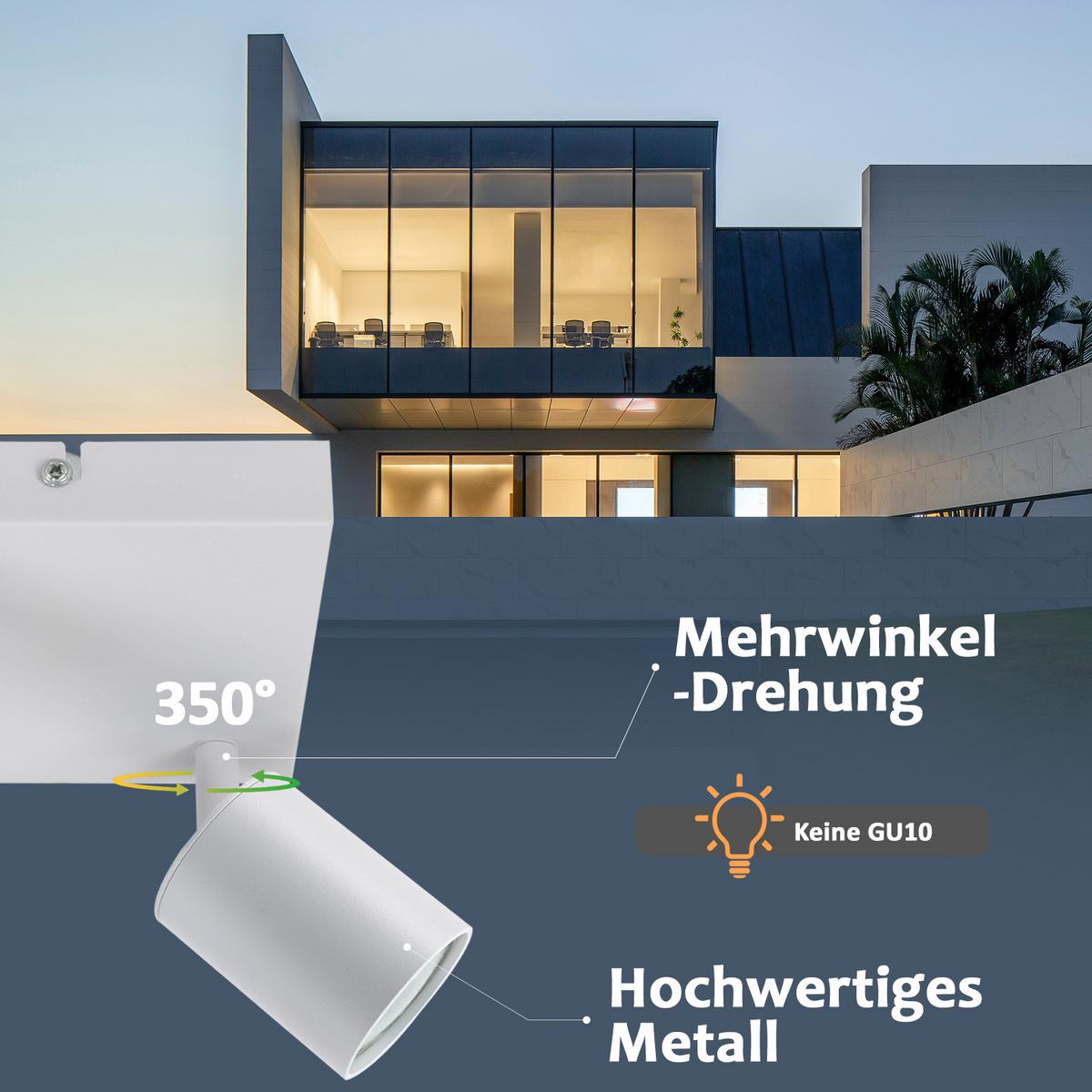 DECKENSTRAHLER Bergheim 2-flammig 15/15/14.4 cm - Weiß, Metall (15/15/14.4cm) - Nettlife