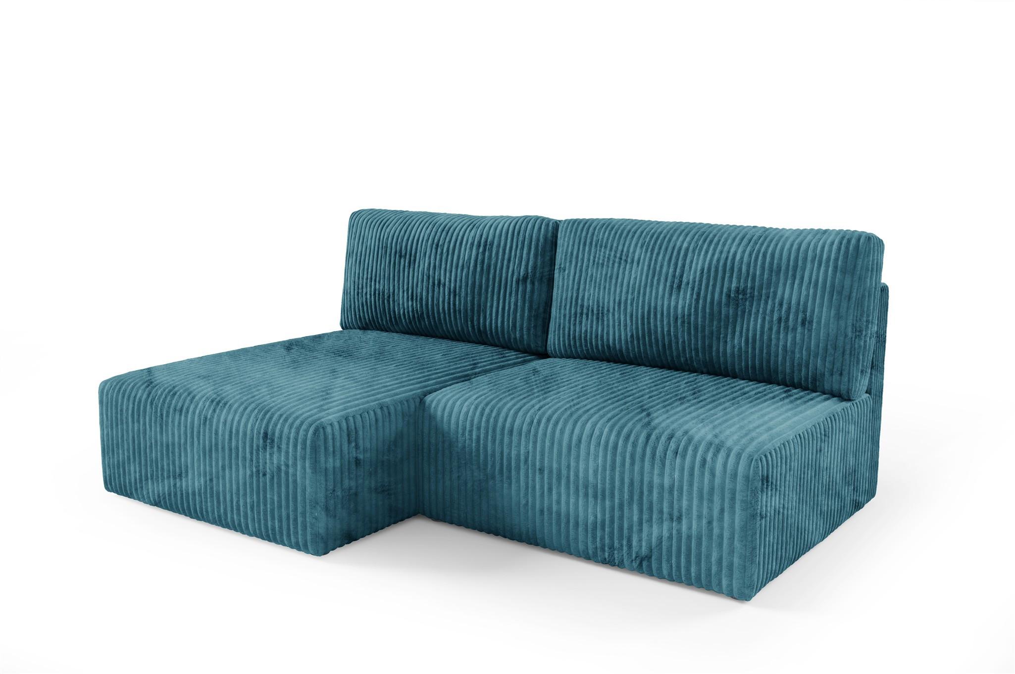 ECKSOFA Natalia Xs - Blau, Holzwerkstoff/Textil (149/210cm) - Fun Möbel