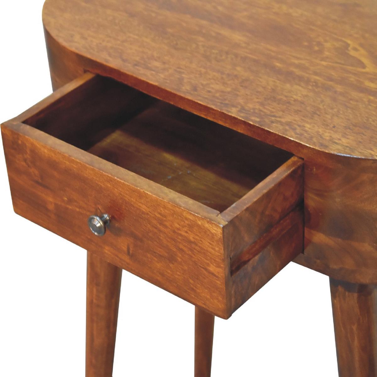 KONSOLE Massivholz Mini Albion Kastanienbraun, 1 Schublade, Dunkelbraun - Dunkelbraun/Messingfarben, Holz/Metall (30/60/78cm) - Artisan Furniture