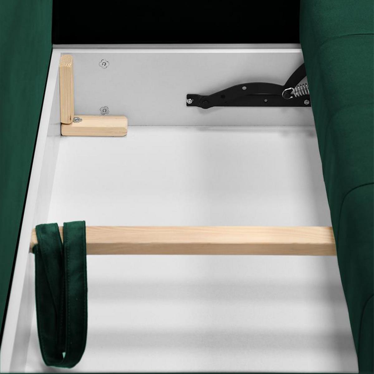 ECKSCHLAFSOFA Halant mit Bettkasten, universelle Ottomane, Veloursstoff, Dunkelgrün - Dunkelgrün, Textil (220/140cm) - Beautysofa