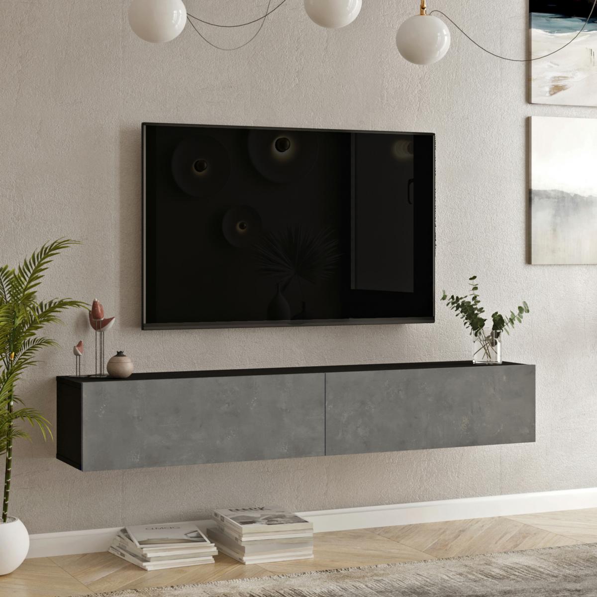 TV-ELEMENT Lapinlahti - Hellgrau, Holzwerkstoff (180/29.5/31.5cm) - [en.casa]