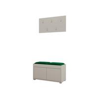 GARDEROBEN-SET Gesita VII - Kaschmir/Silberfarben, Holzwerkstoff/Kunststoff (84/45/35cm) - MIRJAN24