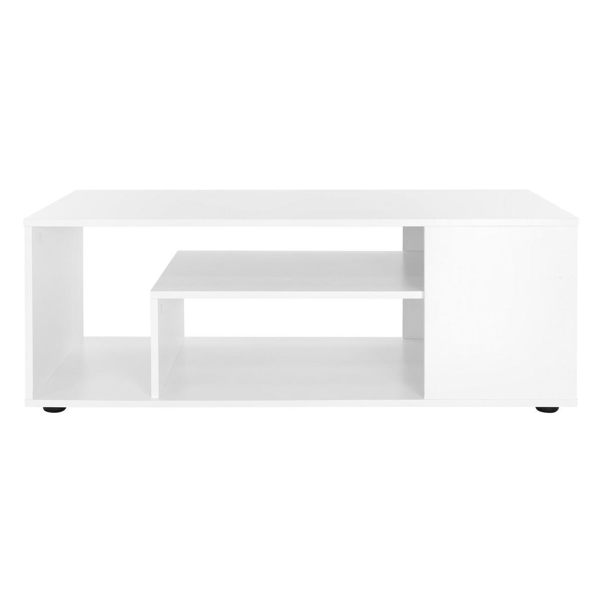 COUCHTISCH 110x50x41 cm Weiß mit 3 Etagen modern - Weiß, Holzwerkstoff (110/50/41cm) - ML-DESIGN