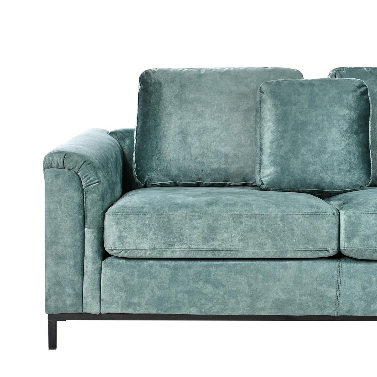 ECKSOFA 4-Sitzer Samtstoff Blaugrün linksseitig Oslo - Blau/Jadegrün, Textil (270/151cm) - Beliani