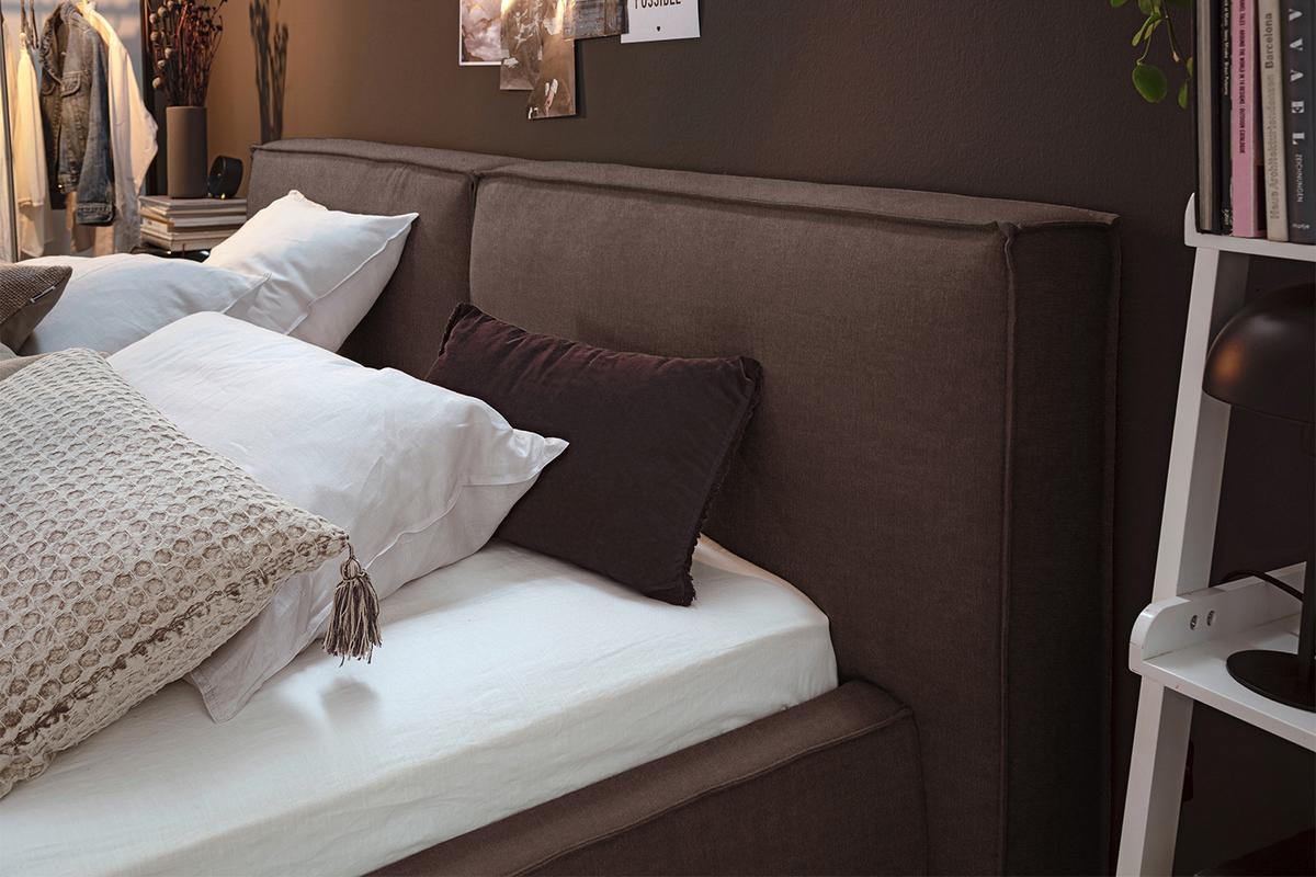 POLSTERBETT CARLO Braun Flachgewebe - Braun, Textil (200/200cm) - KAWOLA