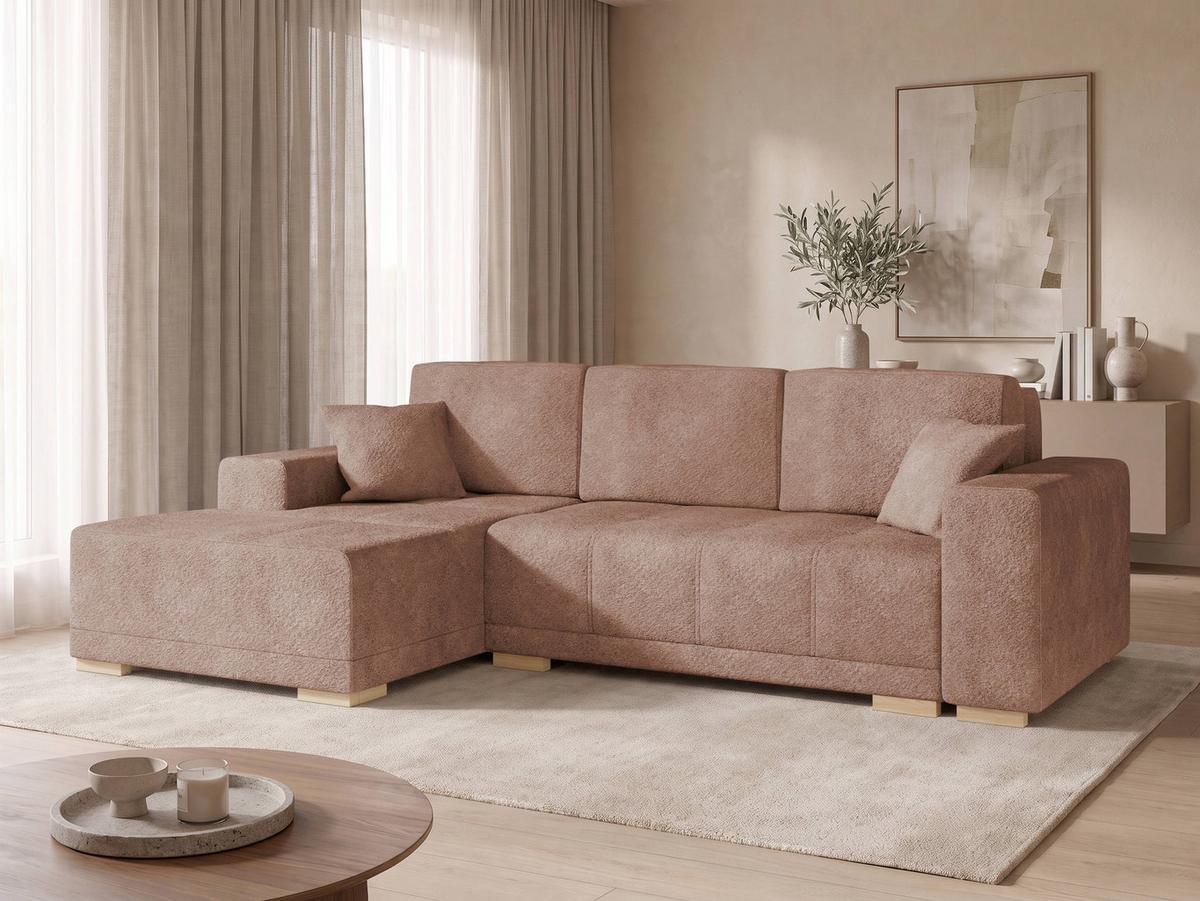 ECKSCHLAFSOFA Bello, Seite: Links - Braun/Naturfarben, Holz/Textil (240/140cm) - MIRJAN24