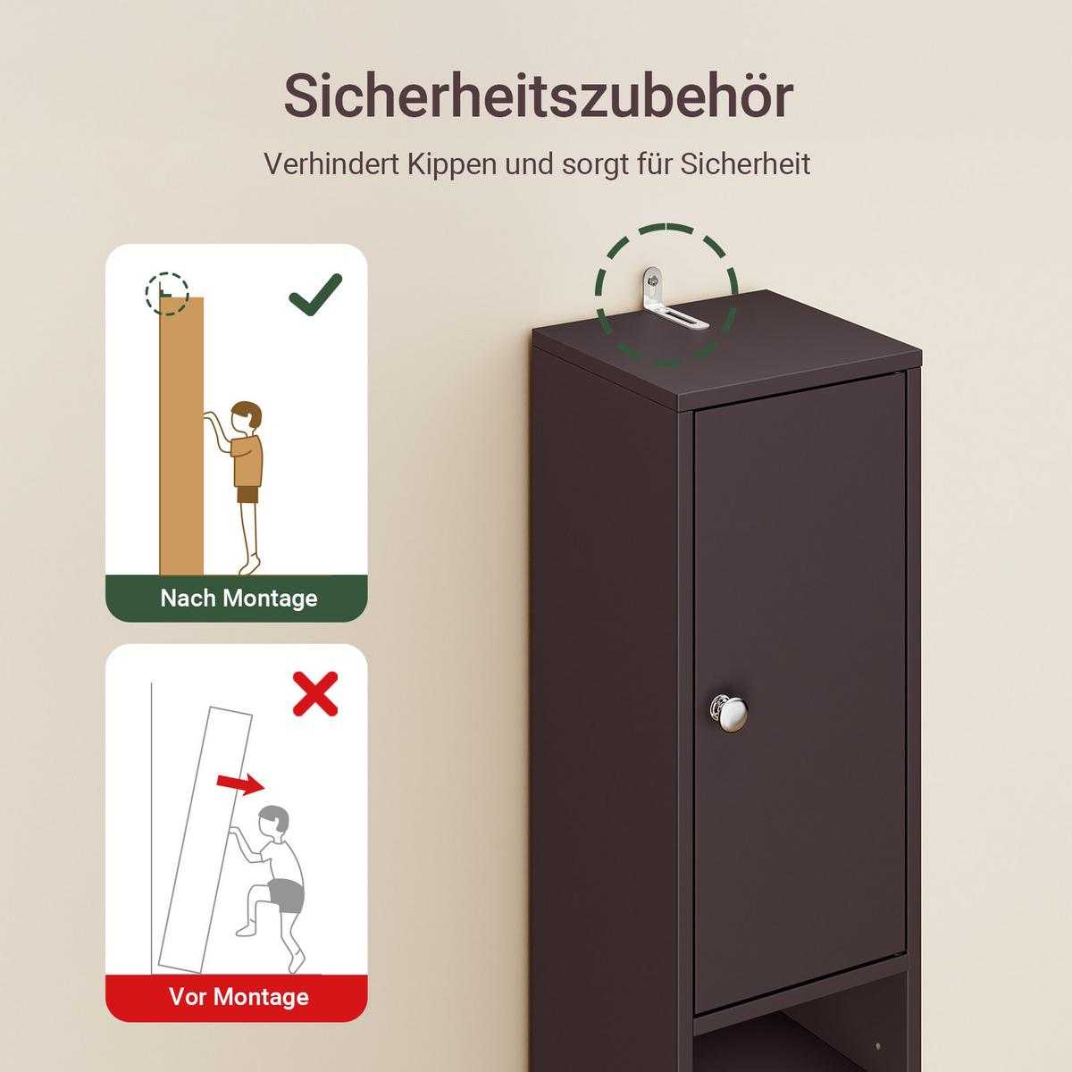 HOCHSCHRANK Braun - Braun, Holzwerkstoff (20/180/20cm) - SoBuy