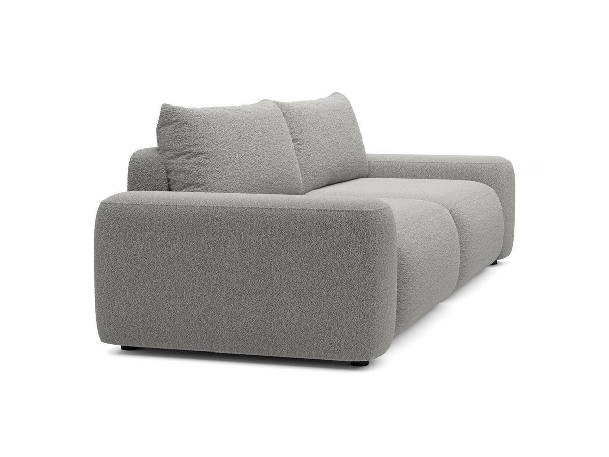 BETTSOFA RUOTA Grau Bucle-Stoff mit Schlaffunktion - Grau, Textil (105/87/257cm) - MASSENO