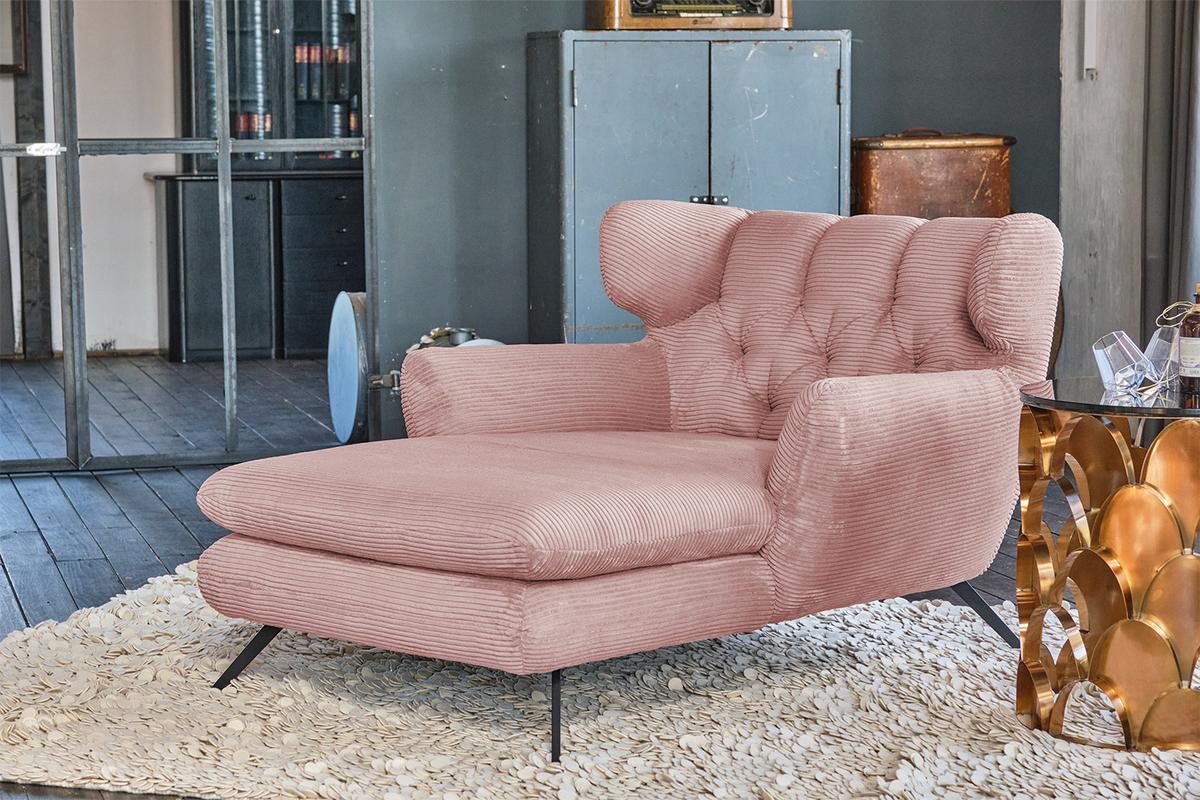 LONGSEAT CHAMRE Rosé Cord - Schwarz/Rosa, Textil/Metall (130/95/160cm) - KAWOLA