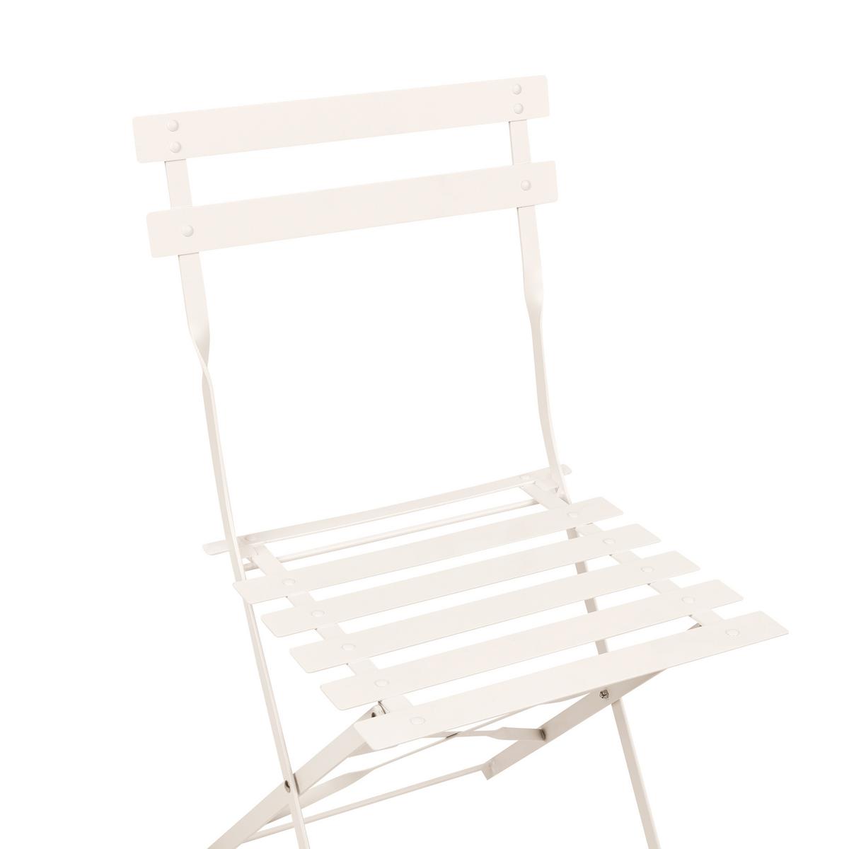 BISTRO-SET Metall Cremeweiß Fiori - Weiß, Metall - Beliani
