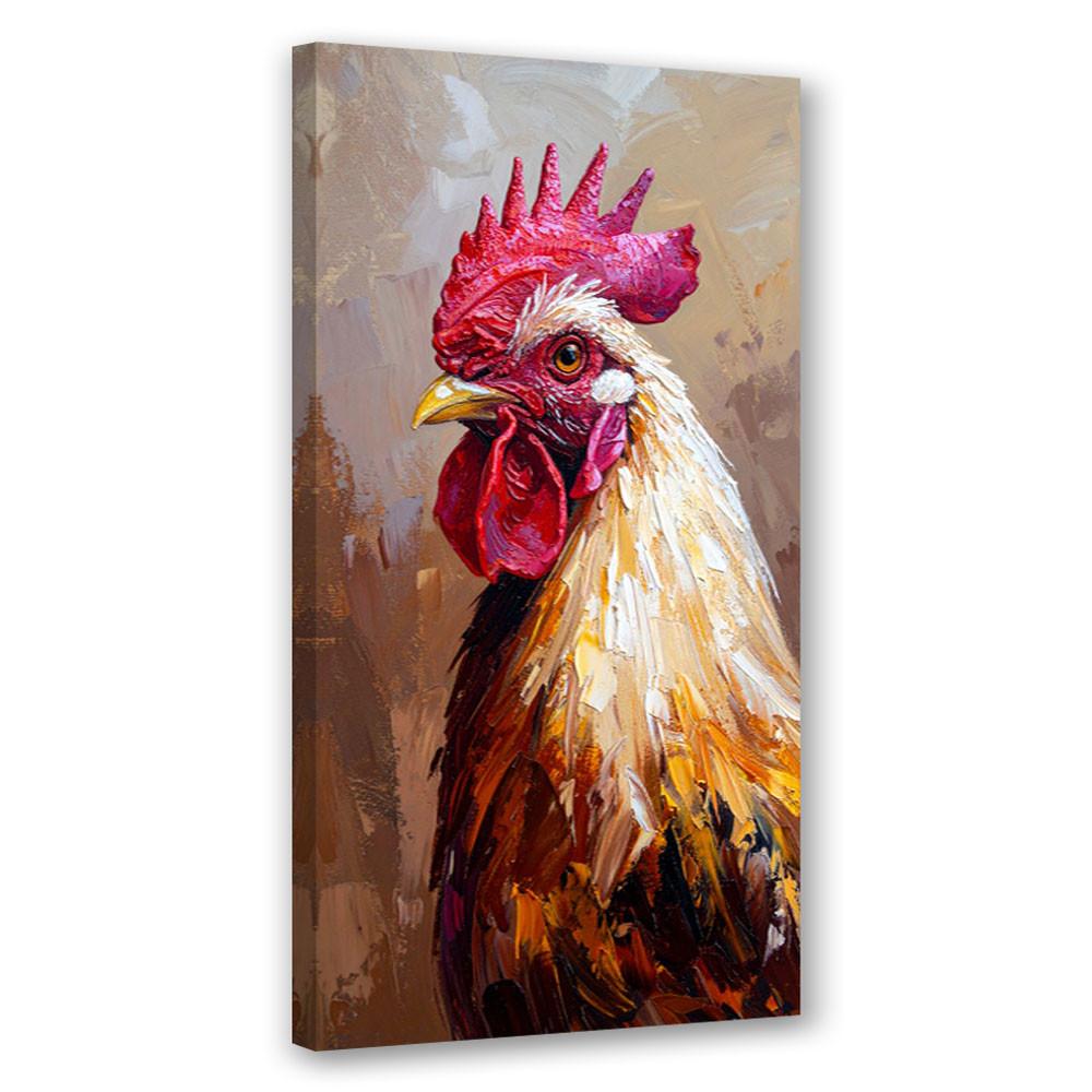 LEINWANDBILD Hahn Vogel Tier 50x100cm - Braun, Textil (50/100cm) - Feeby