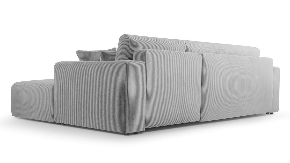 ECKSOFA L Form Catea Hellgrau 279/145/84 cm Rechts mit Schlaffunktion - Hellgrau/Schwarz, Kunststoff/Textil (279/145cm) - AX Living